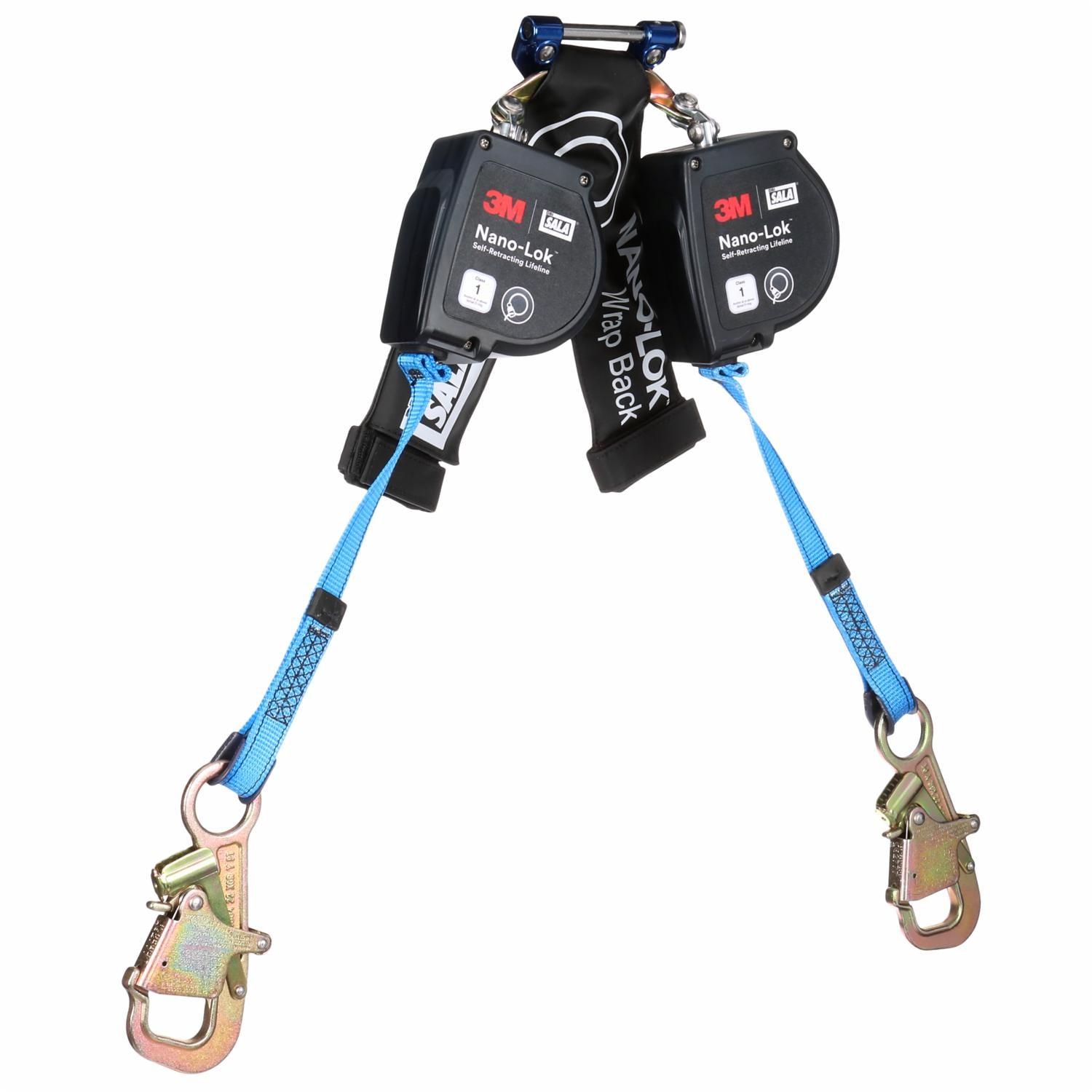 3M DBI-SALA Nano-Lok Twin-Leg Self-Retracting Lifeline with Quick Connect, Web, Wrap Back, 8 ft.