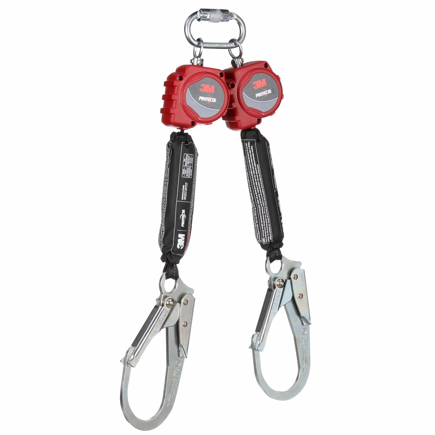 3M Protecta Twin-Leg Self-Retracting Lifeline with Carabiner, Web, Steel Rebar Hook, 6ft
