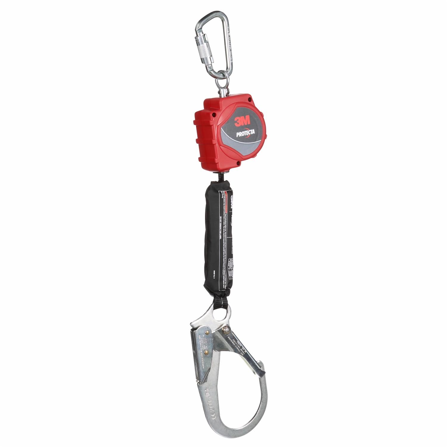 3M Protecta Self-Retracting Lifeline with Carabiner, Web, Steel Rebar Hook, 11 ft