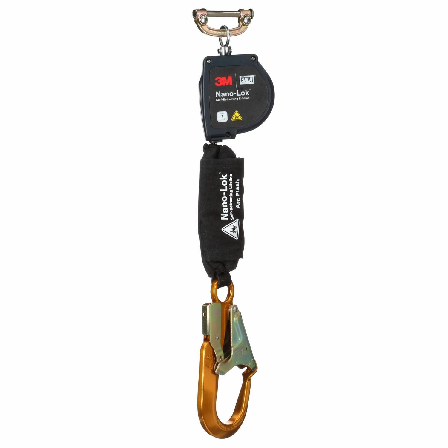 3M DBI-SALA Nano-Lok Arc Flash Self-Retracting Lifeline, 8 ft, Aluminum Rebar Hook