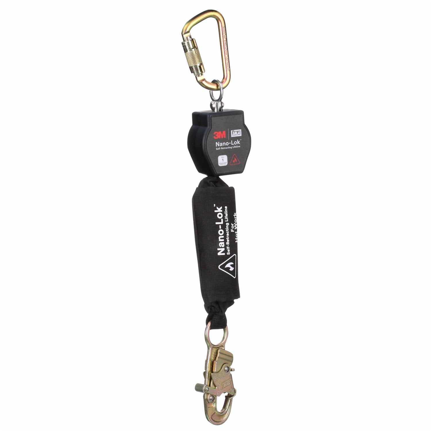 3M DBI-SALA Nano-Lok Hot Work Self-Retracting Lifeline with Anchor Hook, Kevlar Fiber Web, 6 ft