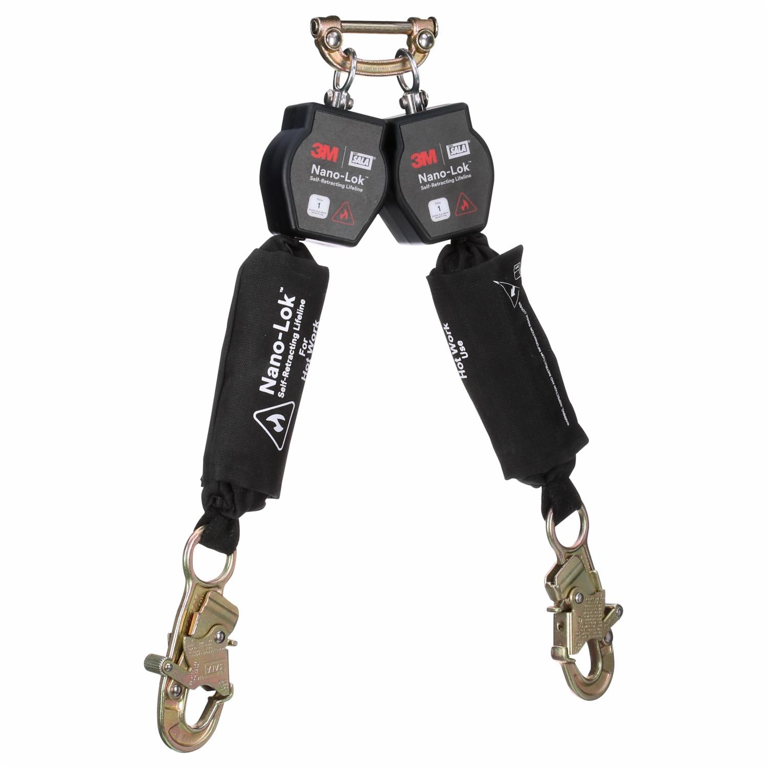 3M DBI-SALA Nano-Lok Hot Work Twin-Leg Personal Self-Retracting Lifeline, Kevlar Fiber Web, 6 ft