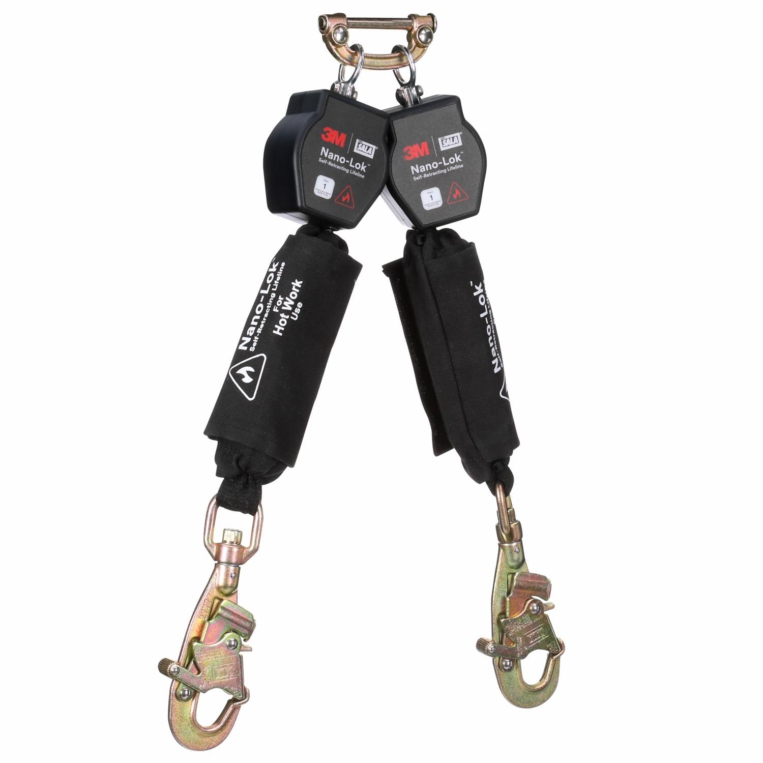 3M DBI-SALA Nano-Lok Hot Work Twin-Leg Personal Self-Retracting Lifeline, Kevlar Fiber Web, 6 ft