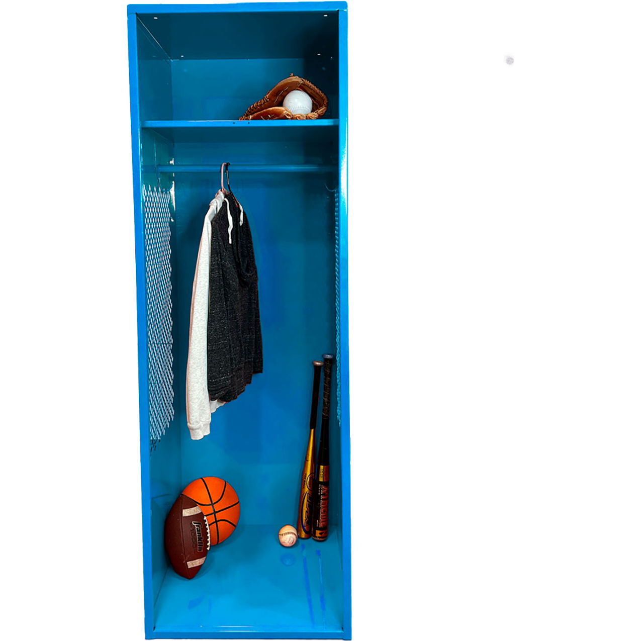 Open Gear Locker, 24"W x 18"D x 72"H, Light Blue