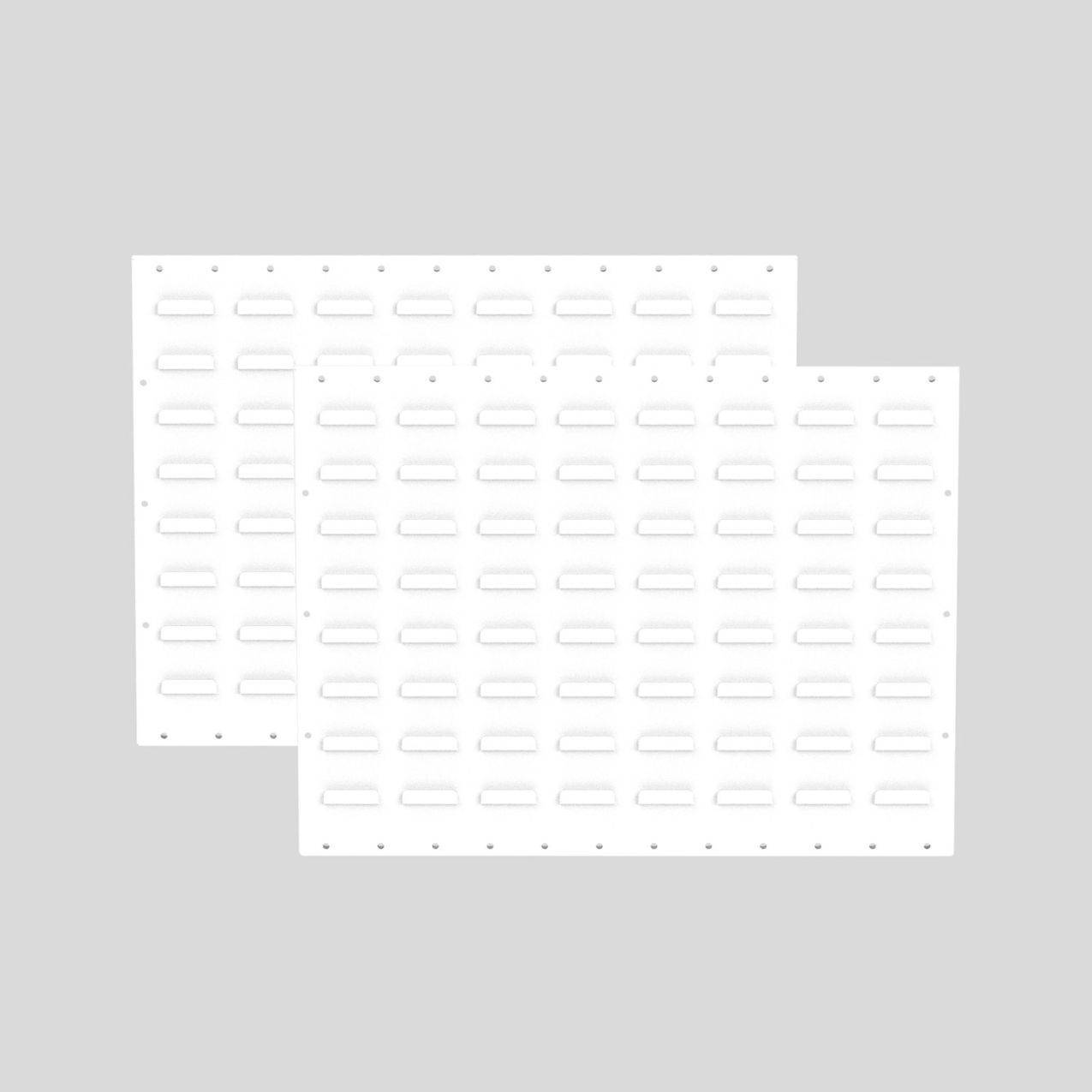 Louvered Wall Panel, 24"W x 18"H, White, Pack of 2