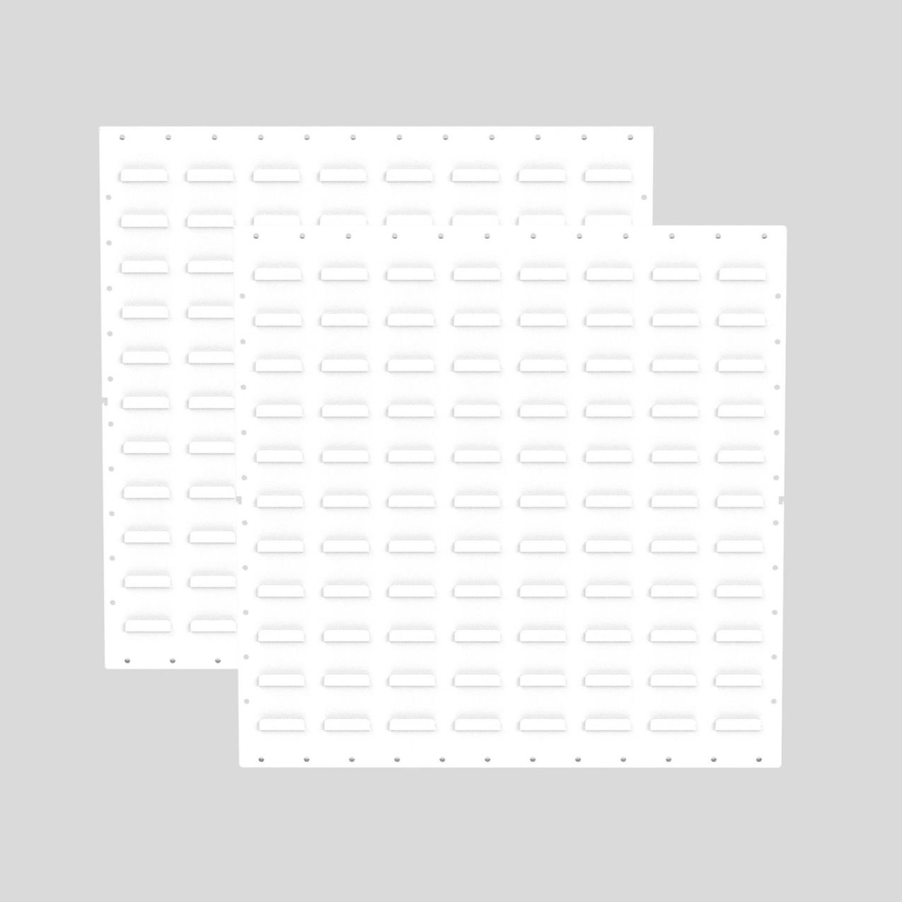 Louvered Wall Panel, 24"W x 24"H, White, Pack of 2