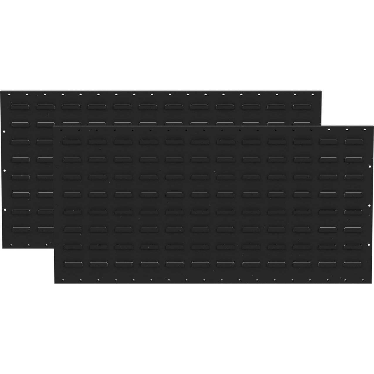 Louvered Wall Panel, 36"W x 18"H, Black, Pack of 2