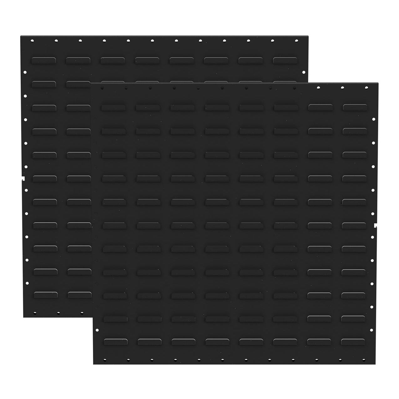 Louvered Wall Panel, 24"W x 24"H, Black, Pack of 2