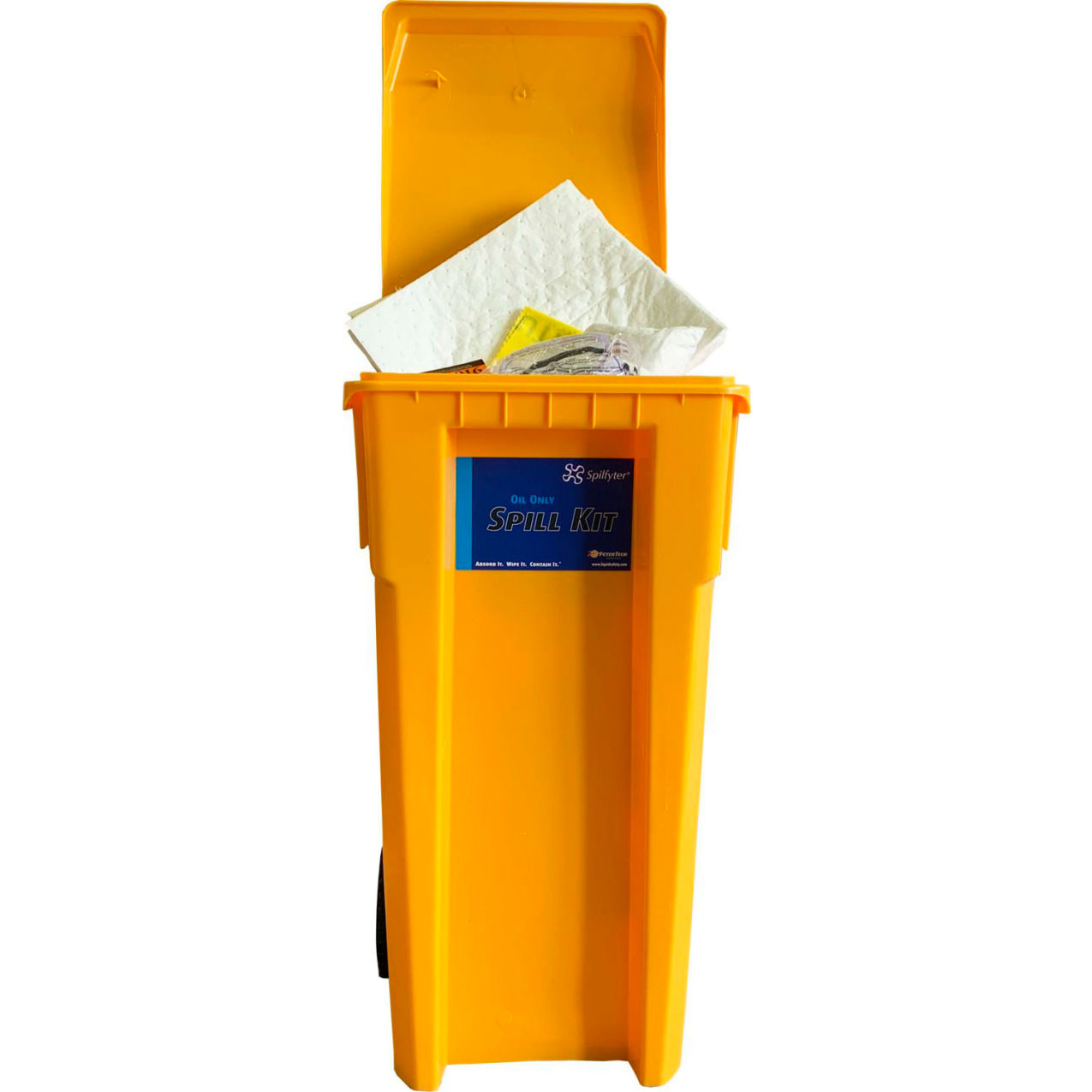 Oil Only Dash Spill Kit, 30 Gallon Capacity Wheeled Bin