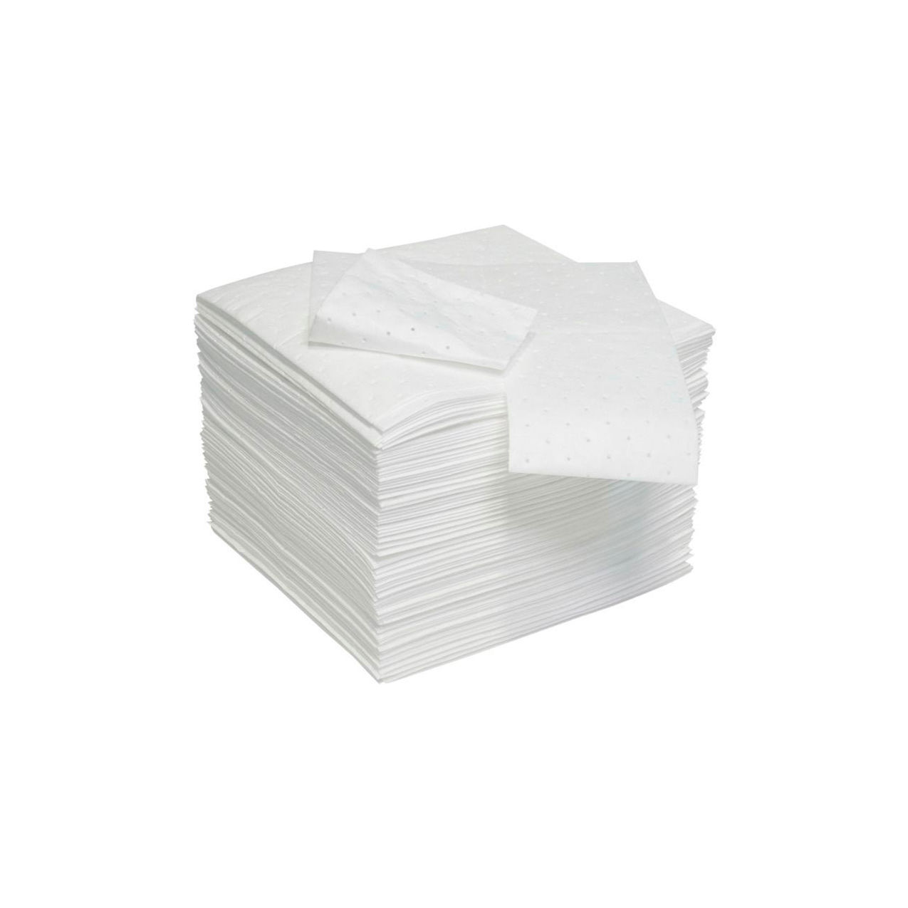 Oil Only Single-Ply Pad, Medium Weight, 16"W x 18"L, White, 100/Pack