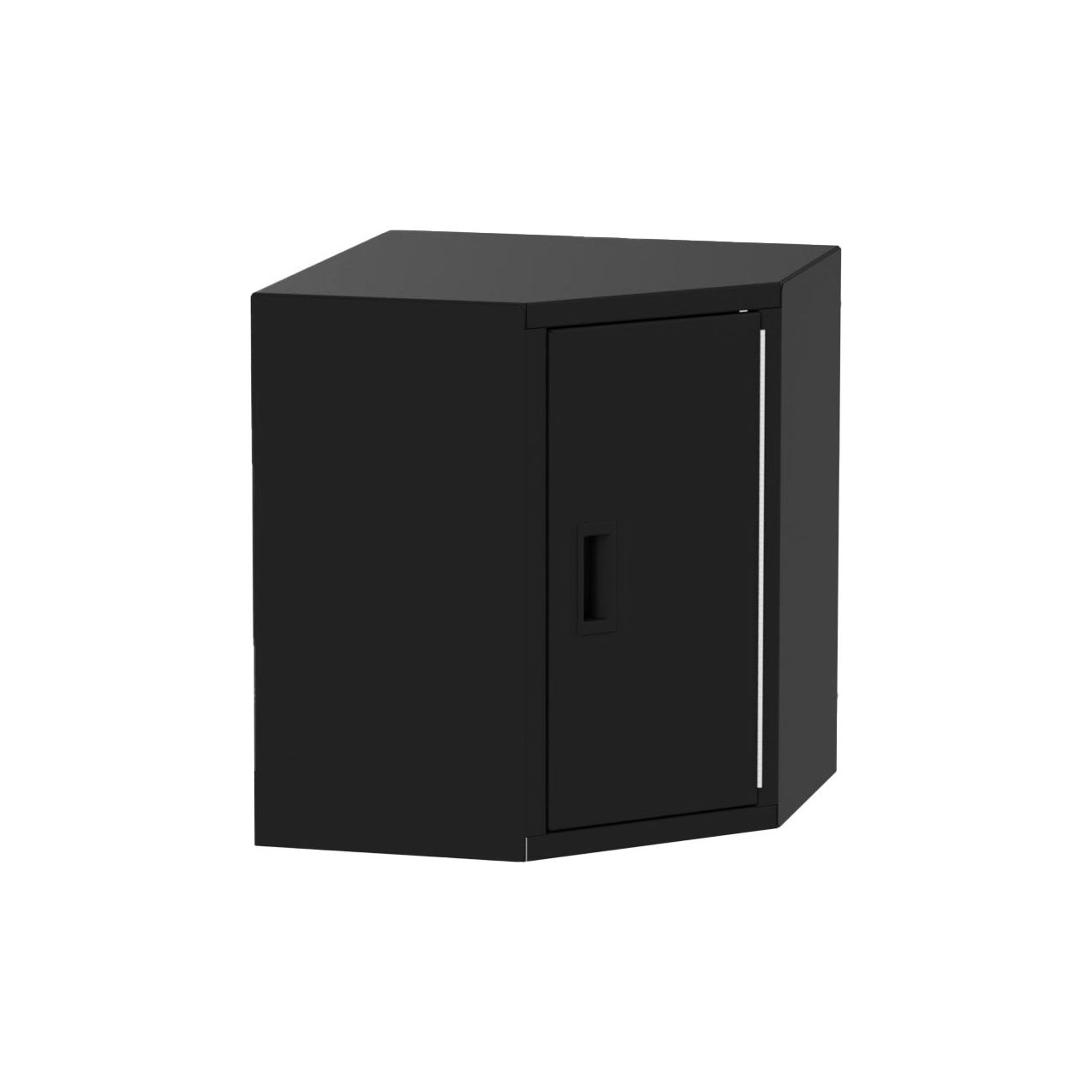 Corner Wall Mountable Storage Cabinet, Right Hinge, 21"Wx21"Dx24"H, All-Welded, Black
