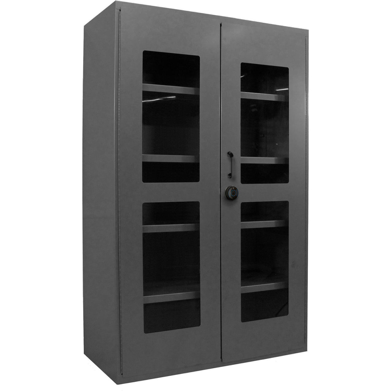 Clear-View Storage Cabinet, Fully Louvered, All-Welded, 36"W x 24"D x 78"H, Gray
