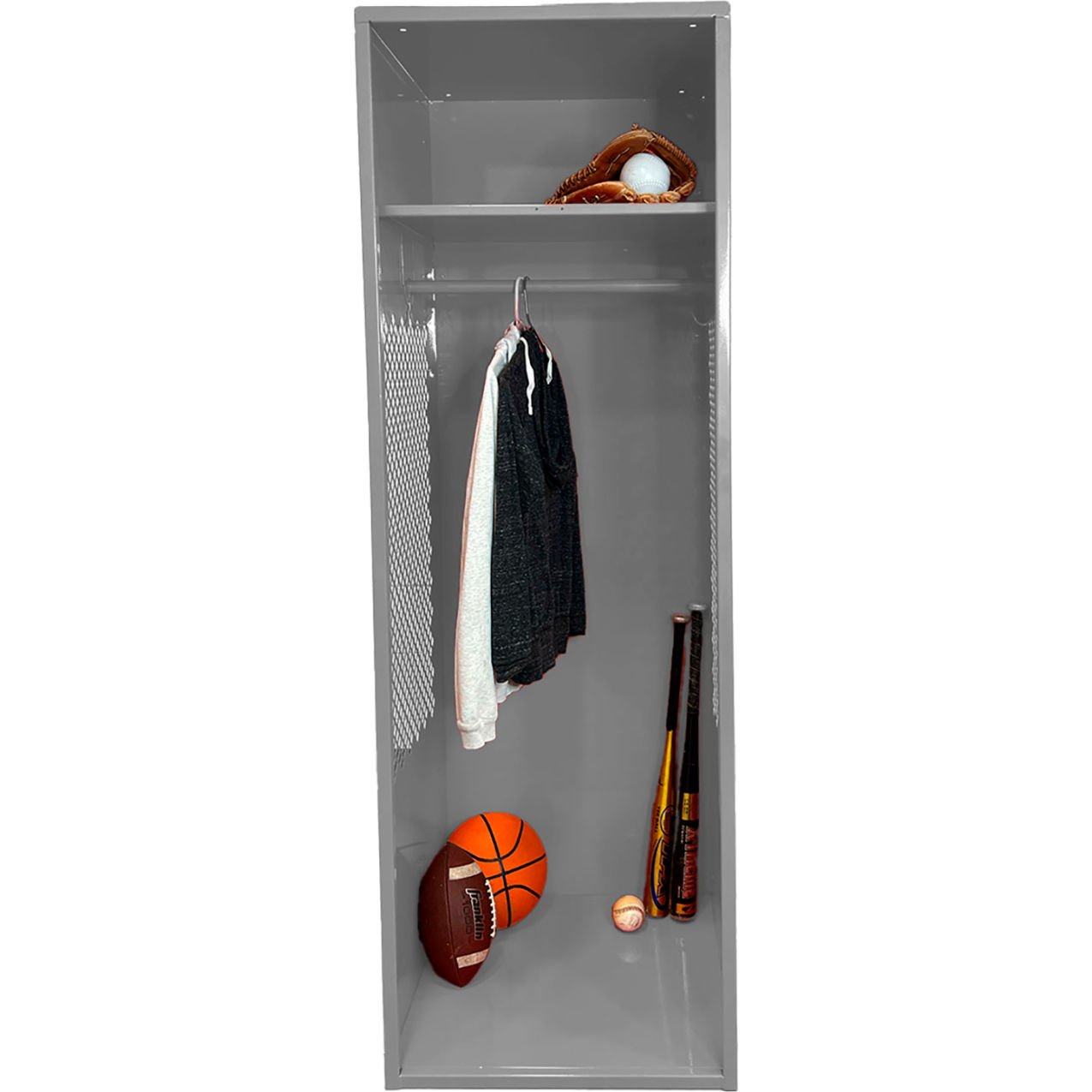 Open Gear Locker, 24"W x 24"D x 72"H, Gray