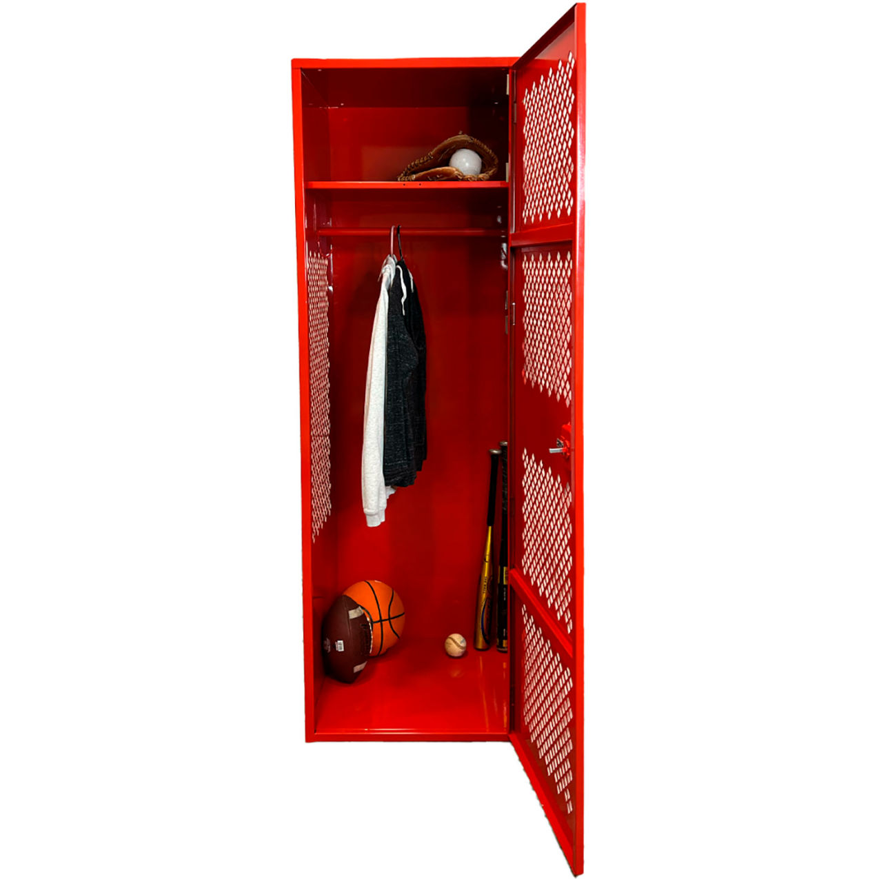 1 Door Security Gear Locker, 24"W x 18"D x 72"H, Red