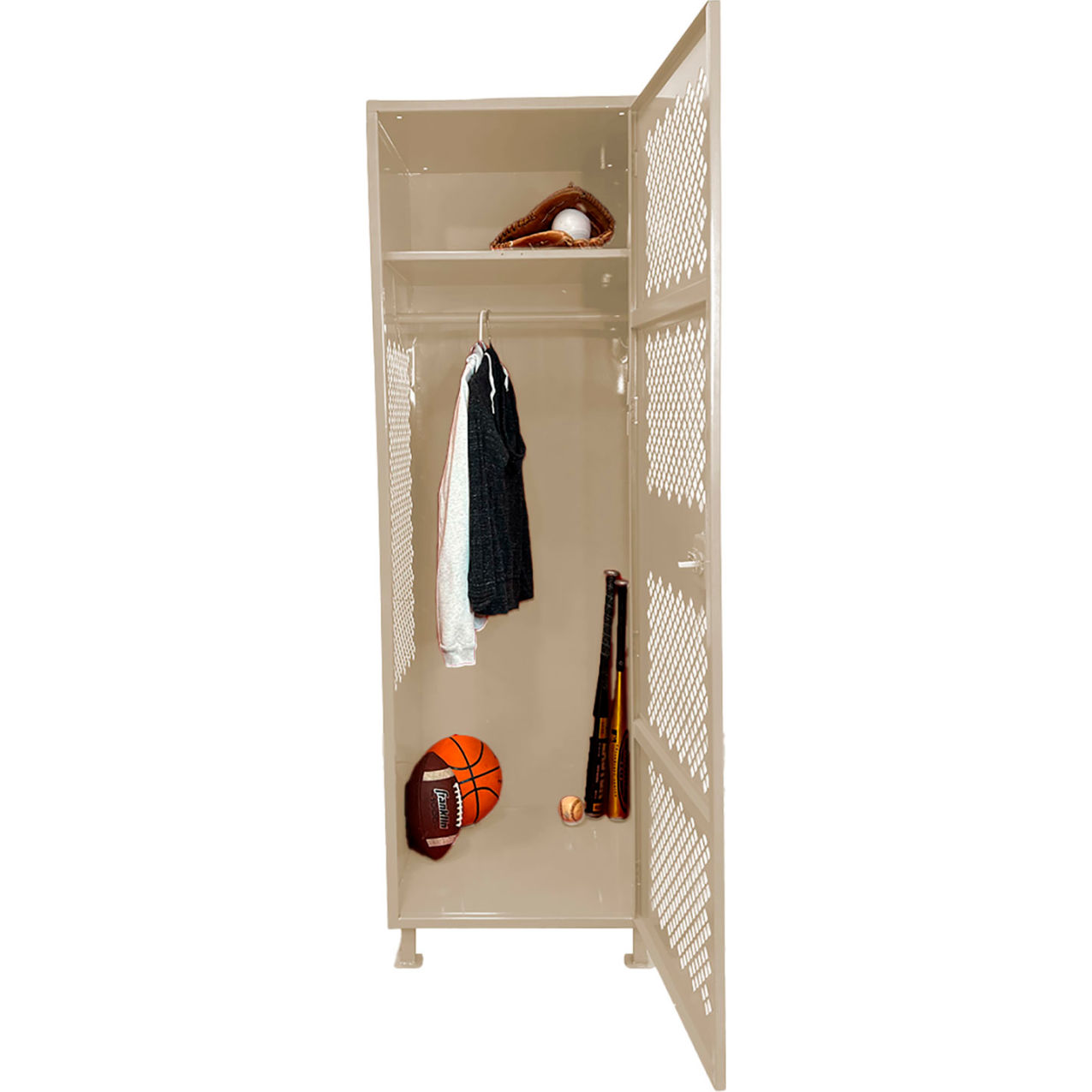1 Door Security Gear Locker with Legs, 24"W x 18"D x 76"H, Putty