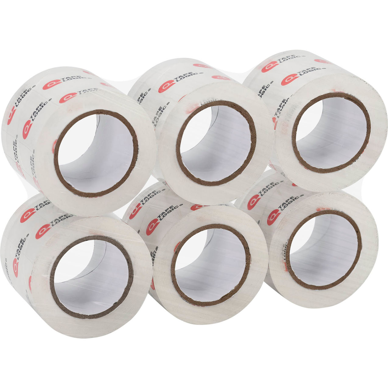 Carton Sealing Tape, 2 x 25 yds., 2.6 Mil, Crystal Clear, 6 Rolls/Pack, 6 Packs/Case