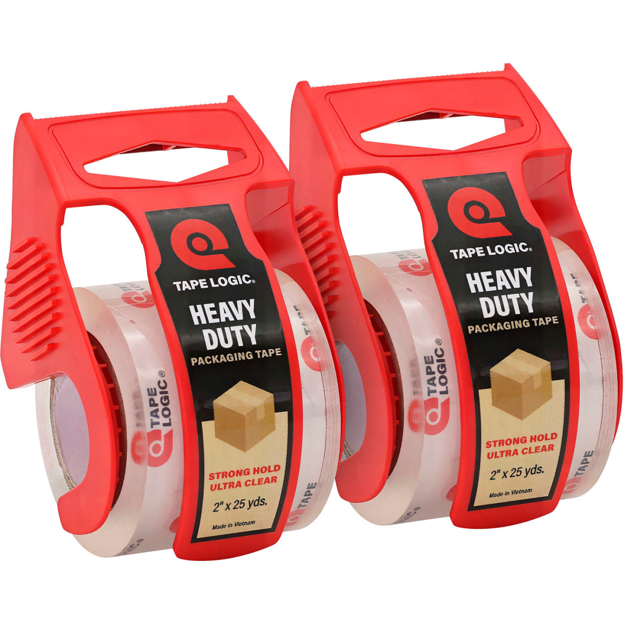 Sealing Tape w/Dispenser, 2 x 25 yds., 2.6 Mil, Crystal Clear, 36 Rolls/Case