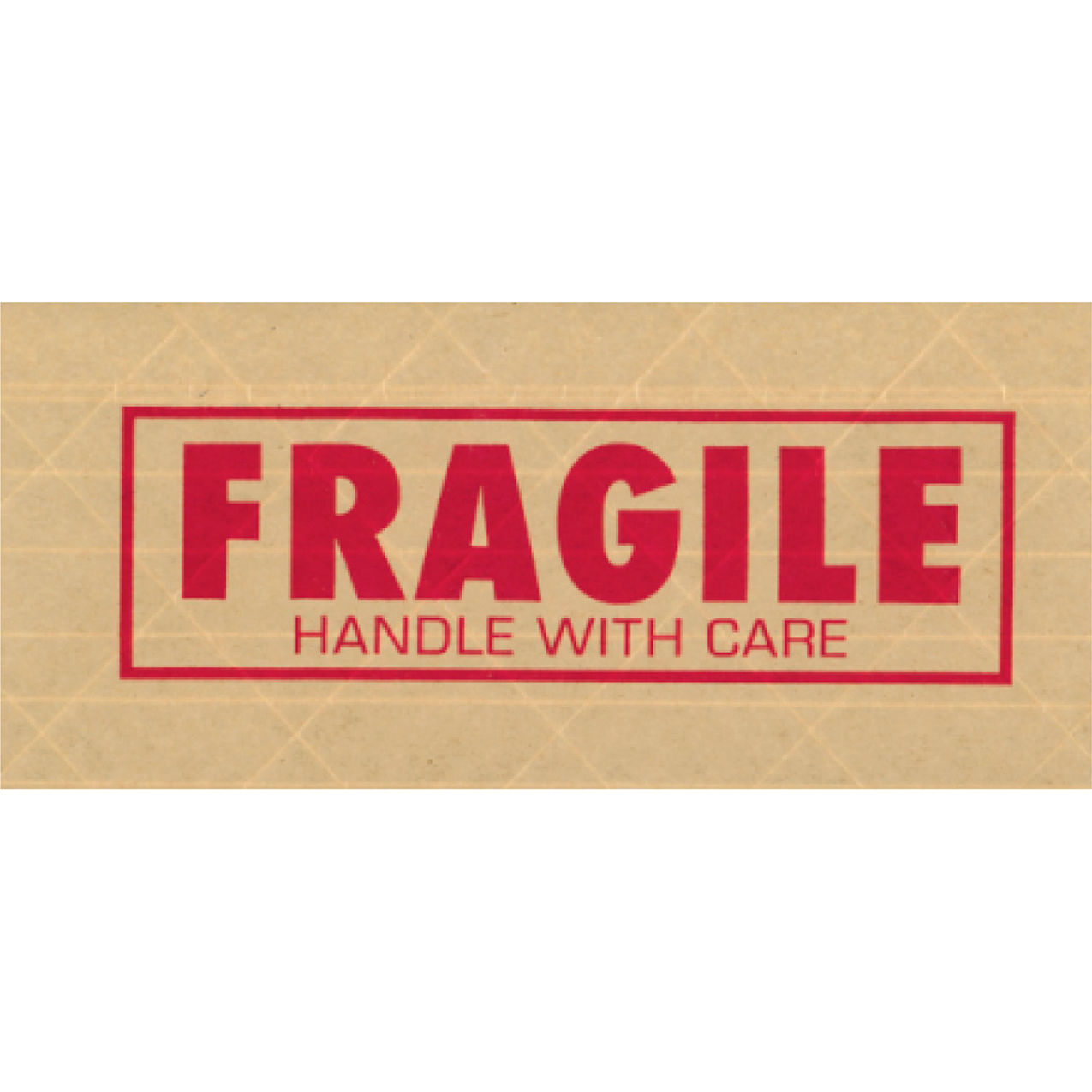"Fragile" Pre-Printed Water Activated Tape, 3" x 450' Yds, Kraft, 10 Rolls/Case