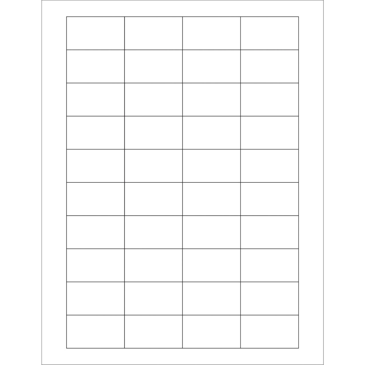 Rectangle Laser Labels, 1"L x 1-3/4"W, White, 40 Labels/Sheet