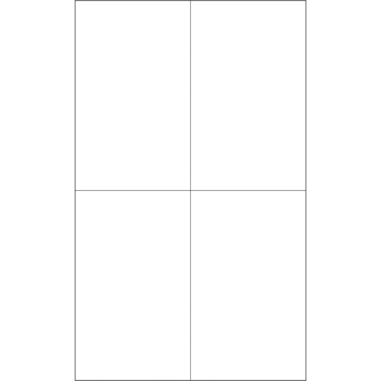 Rectangle Laser Labels, 7"L x 4-1/4"W, White, 4 Labels/Sheet