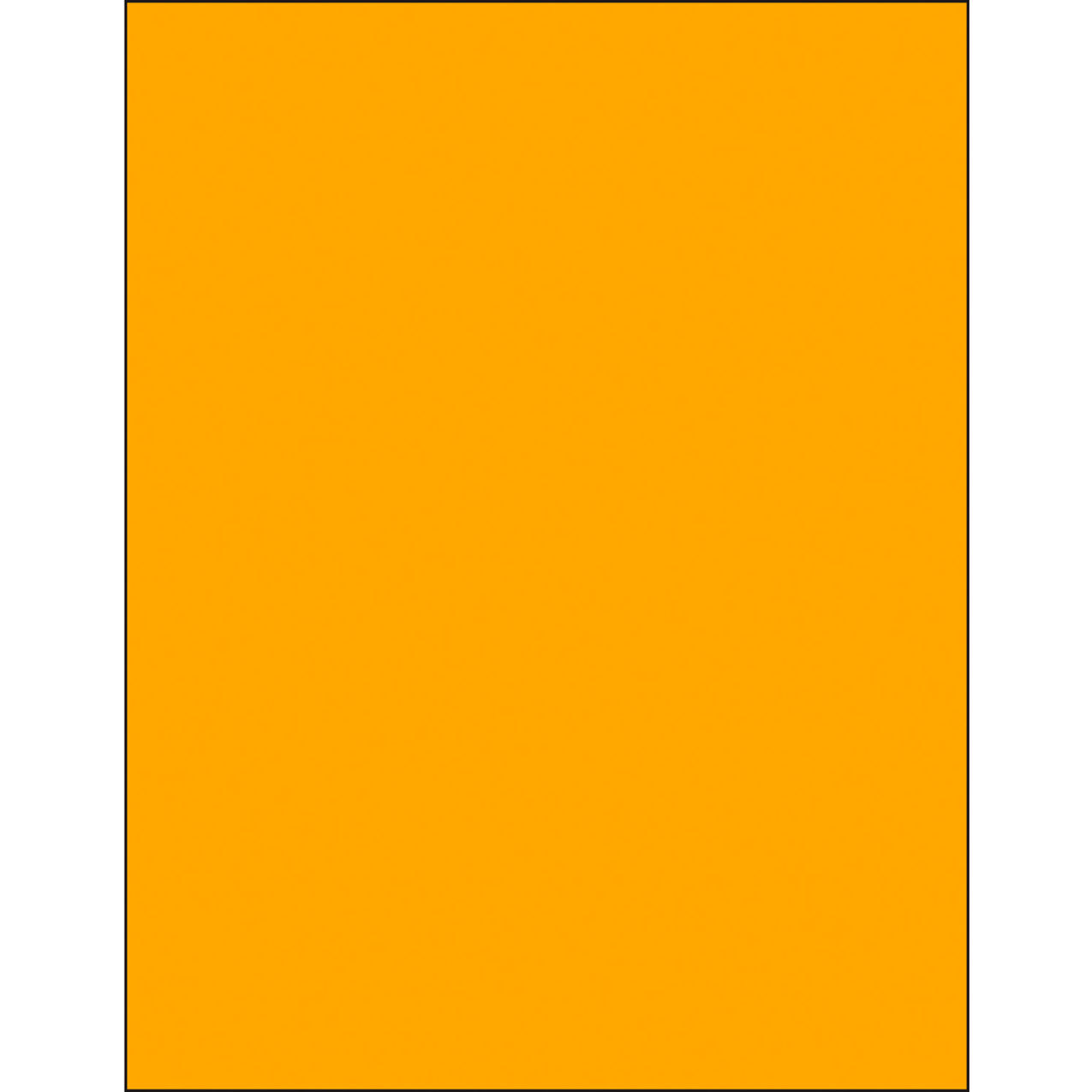 Rectangle Laser Labels, 11"L x 8-1/2"W, Fluorescent Orange, 1 Labels/Sheet