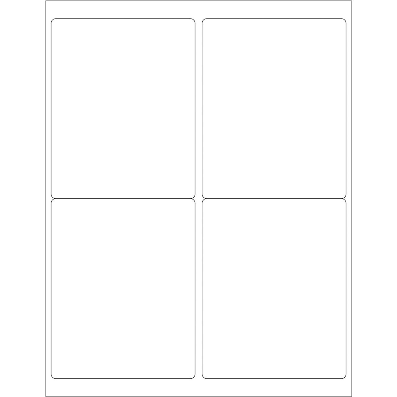 Rectangle Laser Labels, 5"L x 4"W, White, 4 Labels/Sheet