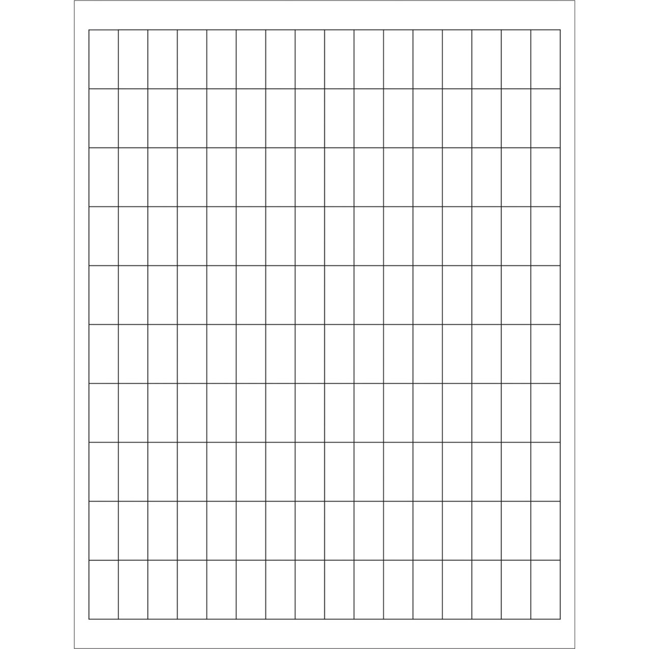 Rectangle Laser Labels, 1"L x 1/2"W, White, 160 Labels/Sheet