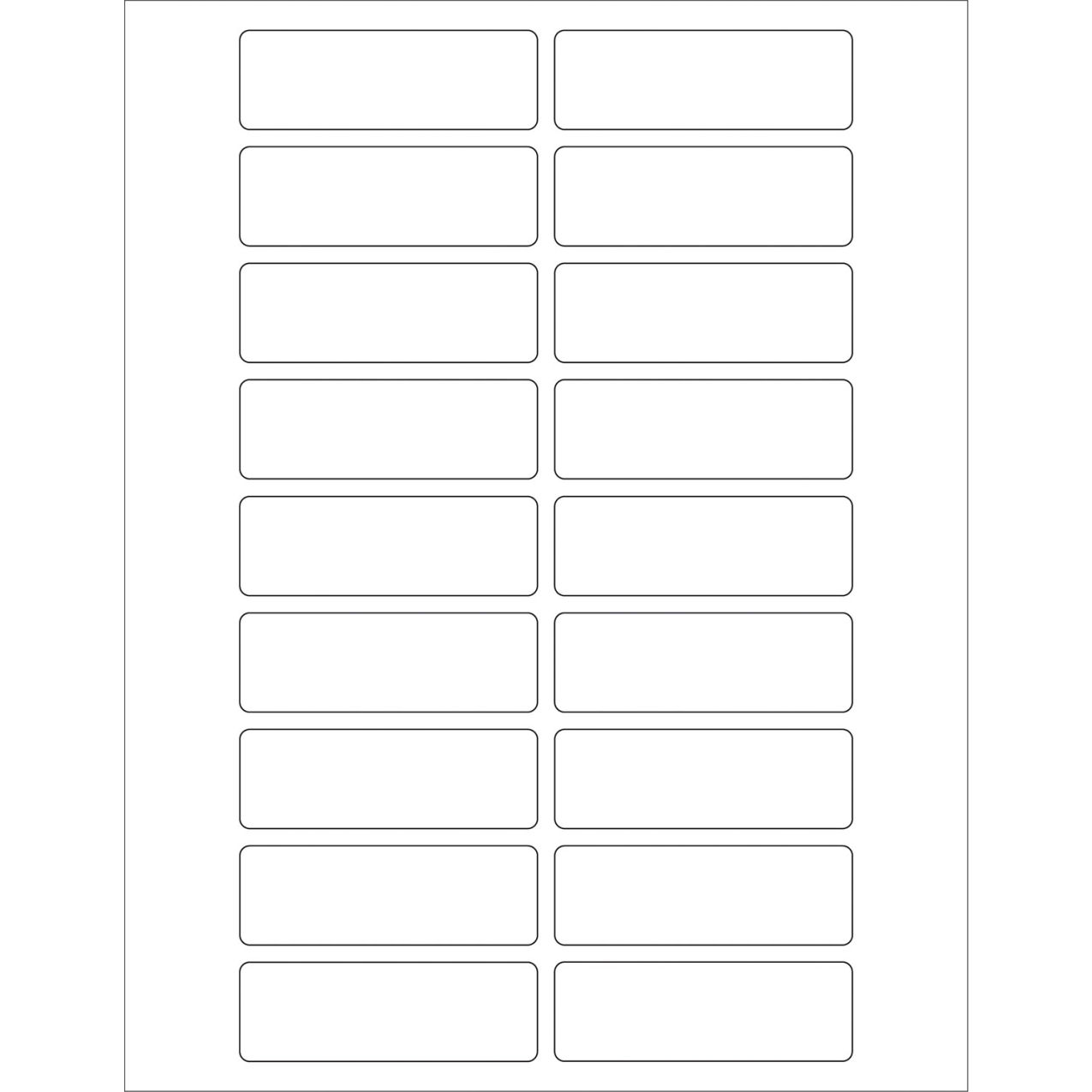 Rectangle Laser Labels, 1"L x 3"W, White, 18 Labels/Sheet