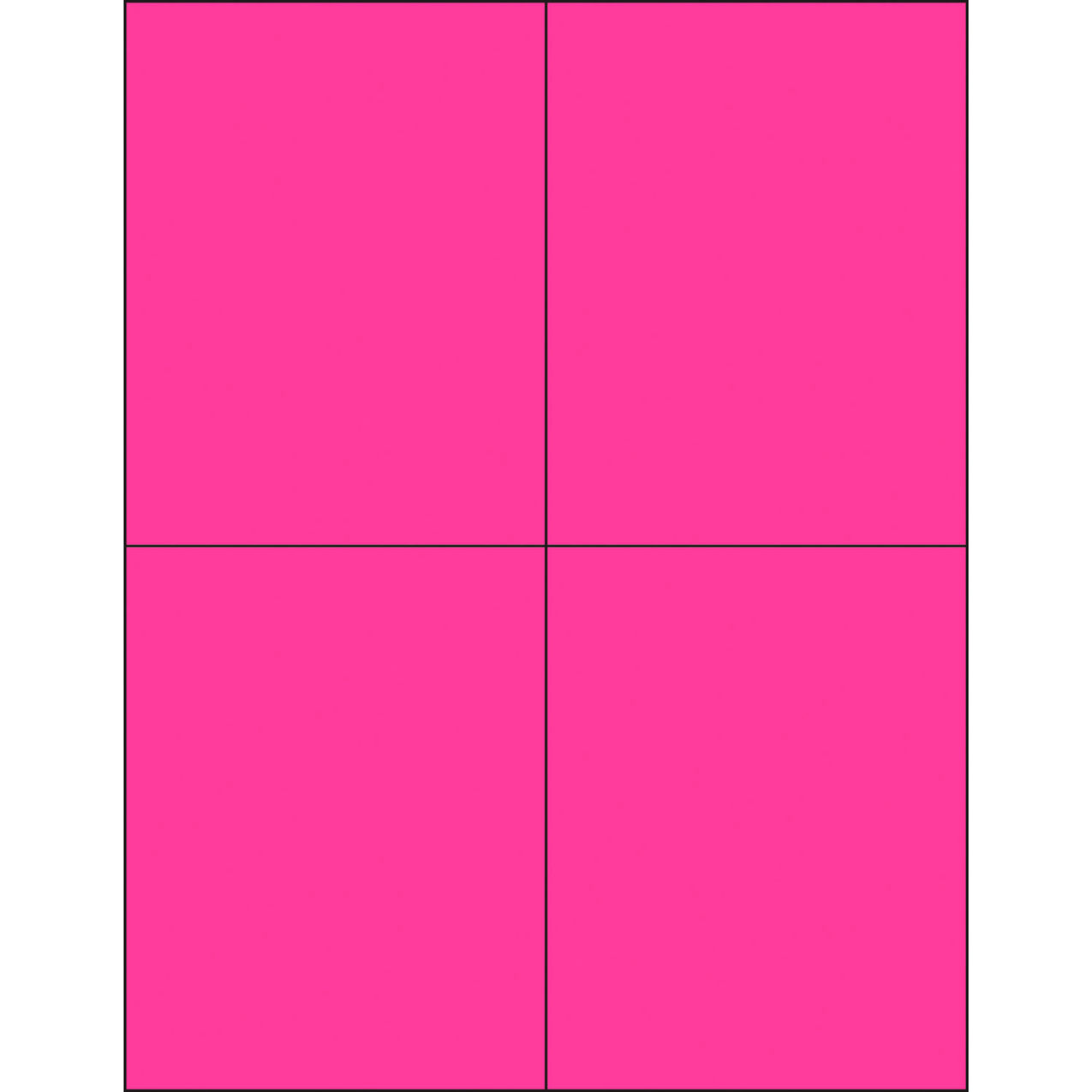 Rectangle Laser Labels, 5-1/2"L x 4-1/4"W, Fluorescent Pink, 4 Labels/Sheet