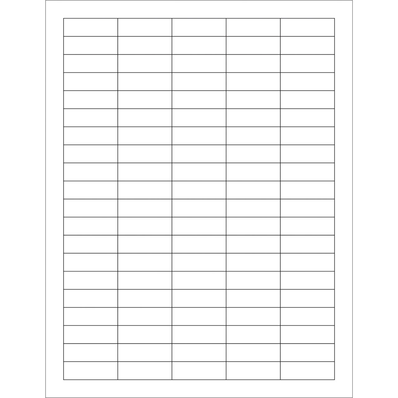 Rectangle Laser Labels, 1/2"L x 1-1/2"W, White, 100 Labels/Sheet