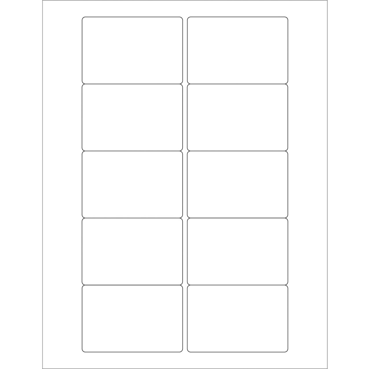 Rectangle Laser Labels, 2"L x 3"W, White, 10 Labels/Sheet