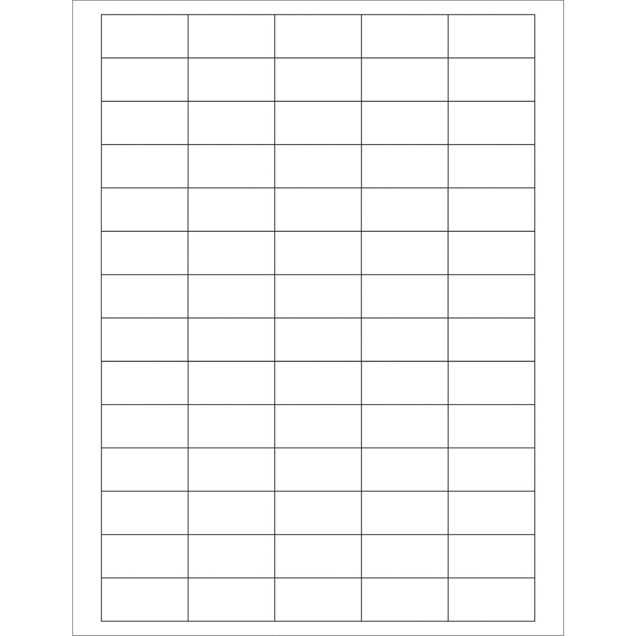 Rectangle Laser Labels, 3/4"L x 1-1/2"W, White, 70 Labels/Sheet