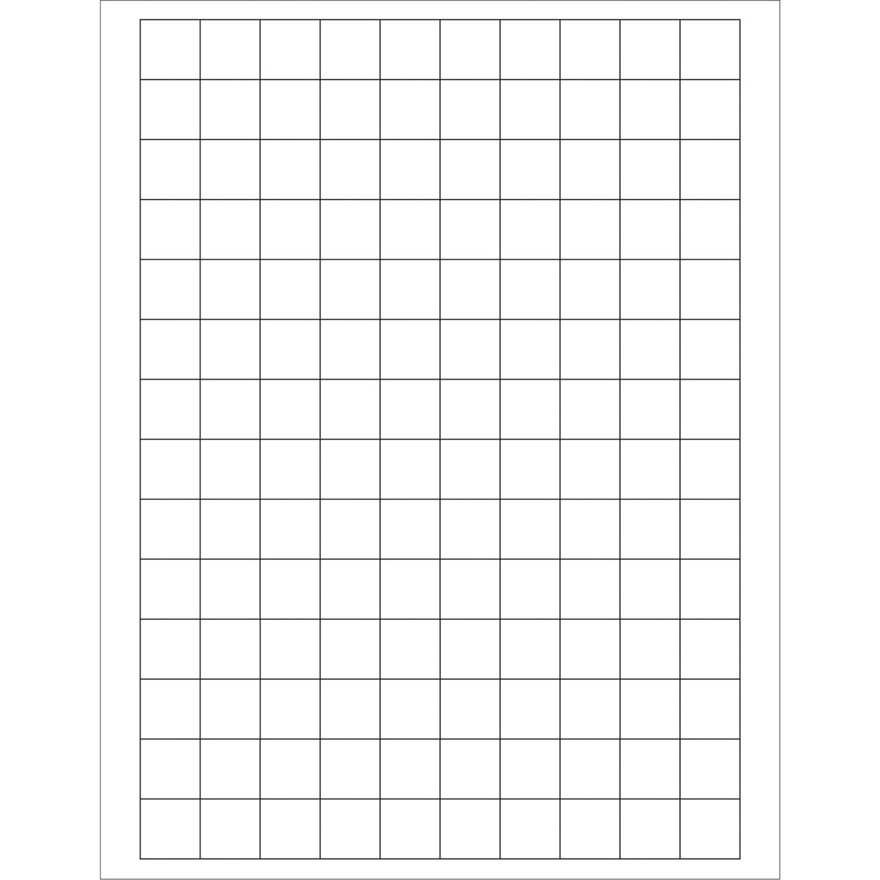 Rectangle Laser Labels, 3/4"L x 3/4"W, White, 140 Labels/Sheet