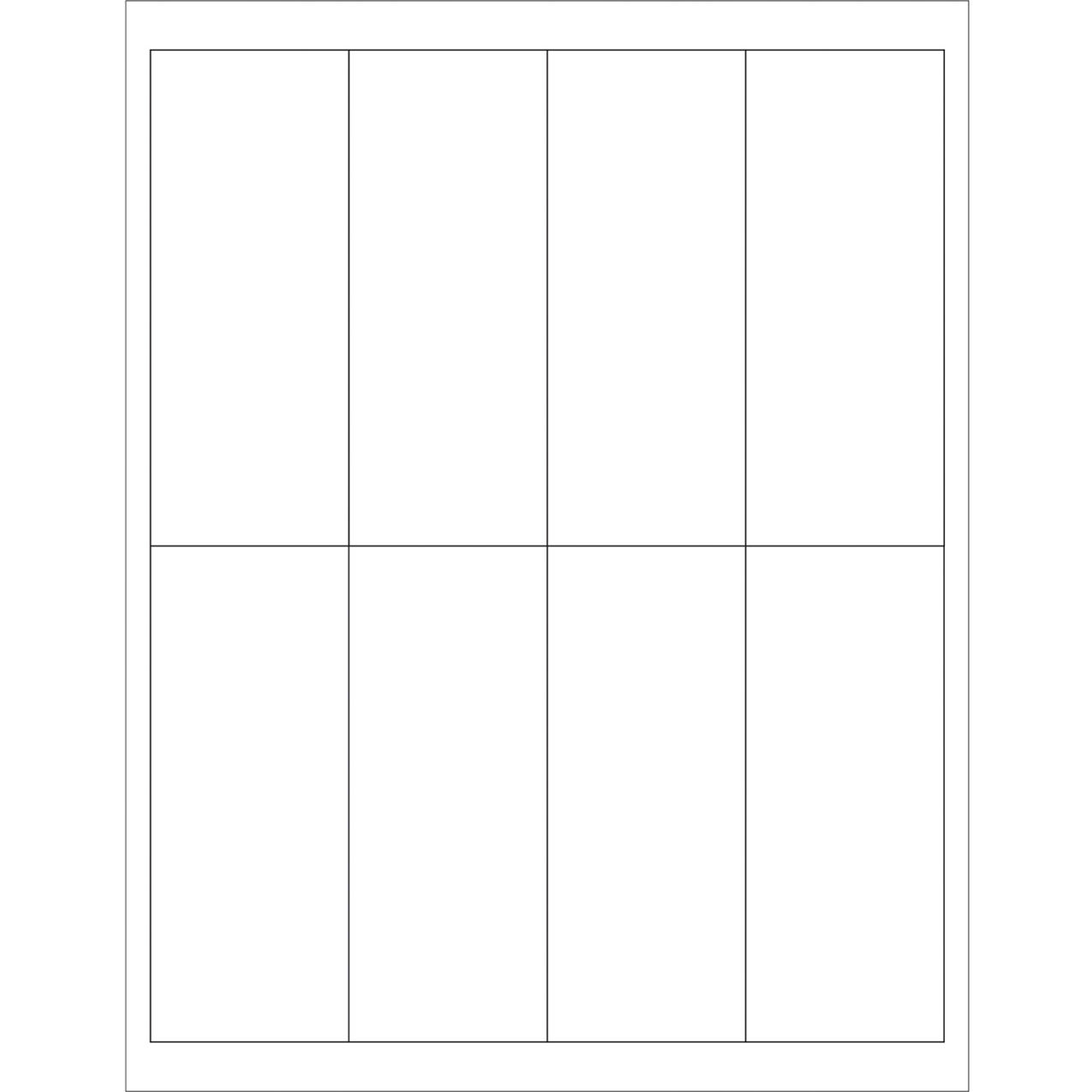 Rectangle Laser Labels, 5"L x 2"W, White, 8 Labels/Sheet