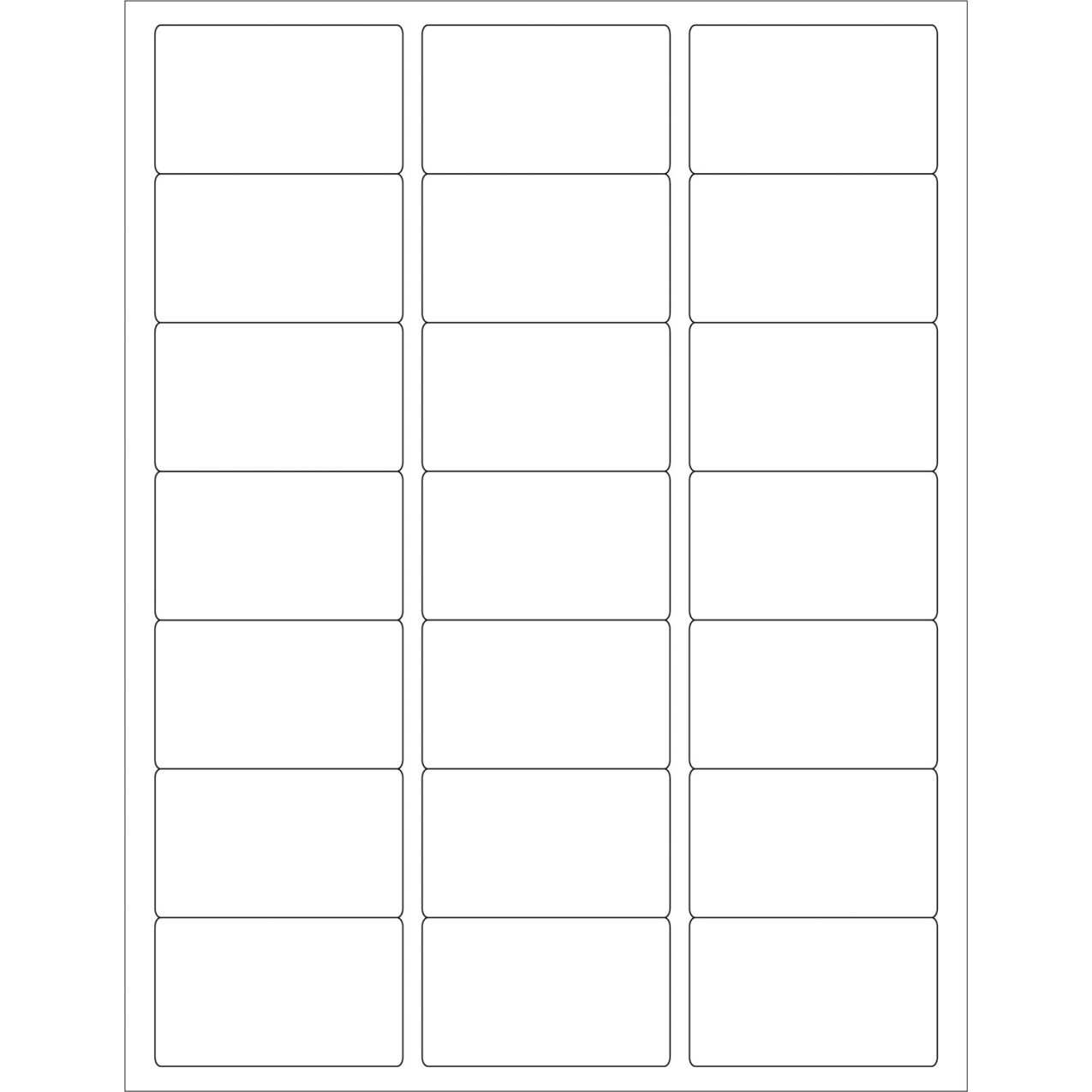 Rectangle Laser Labels, 1-1/2"L x 2-1/2"W, White, 21 Labels/Sheet