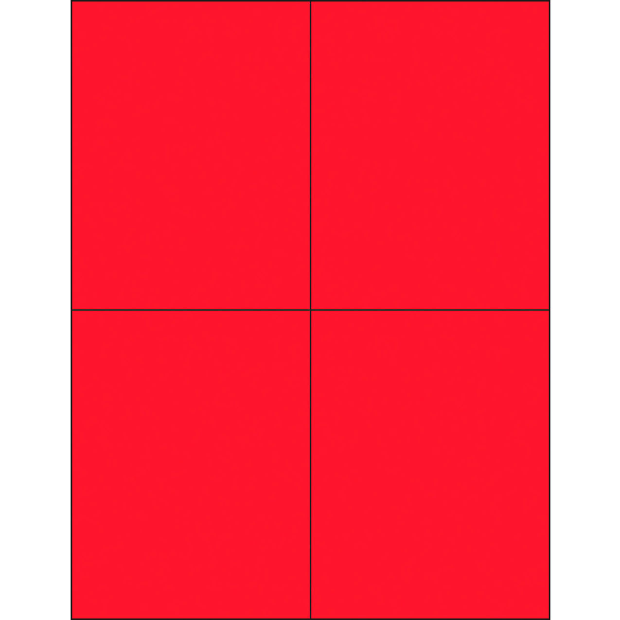 Rectangle Laser Labels, 5-1/2"L x 4-1/4"W, Fluorescent Red, 4 Labels/Sheet