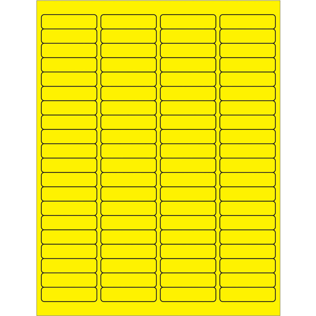 Rectangle Laser Labels, 1/2"L x 1-15/16"W, Fluorescent Yellow, 80 Labels/Sheet