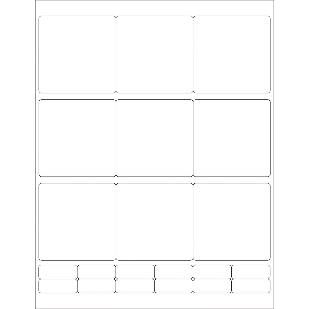 Rectangle Laser Labels, 2-3/4"L x 2-3/4"W, Glossy White, 9 Labels/Sheet