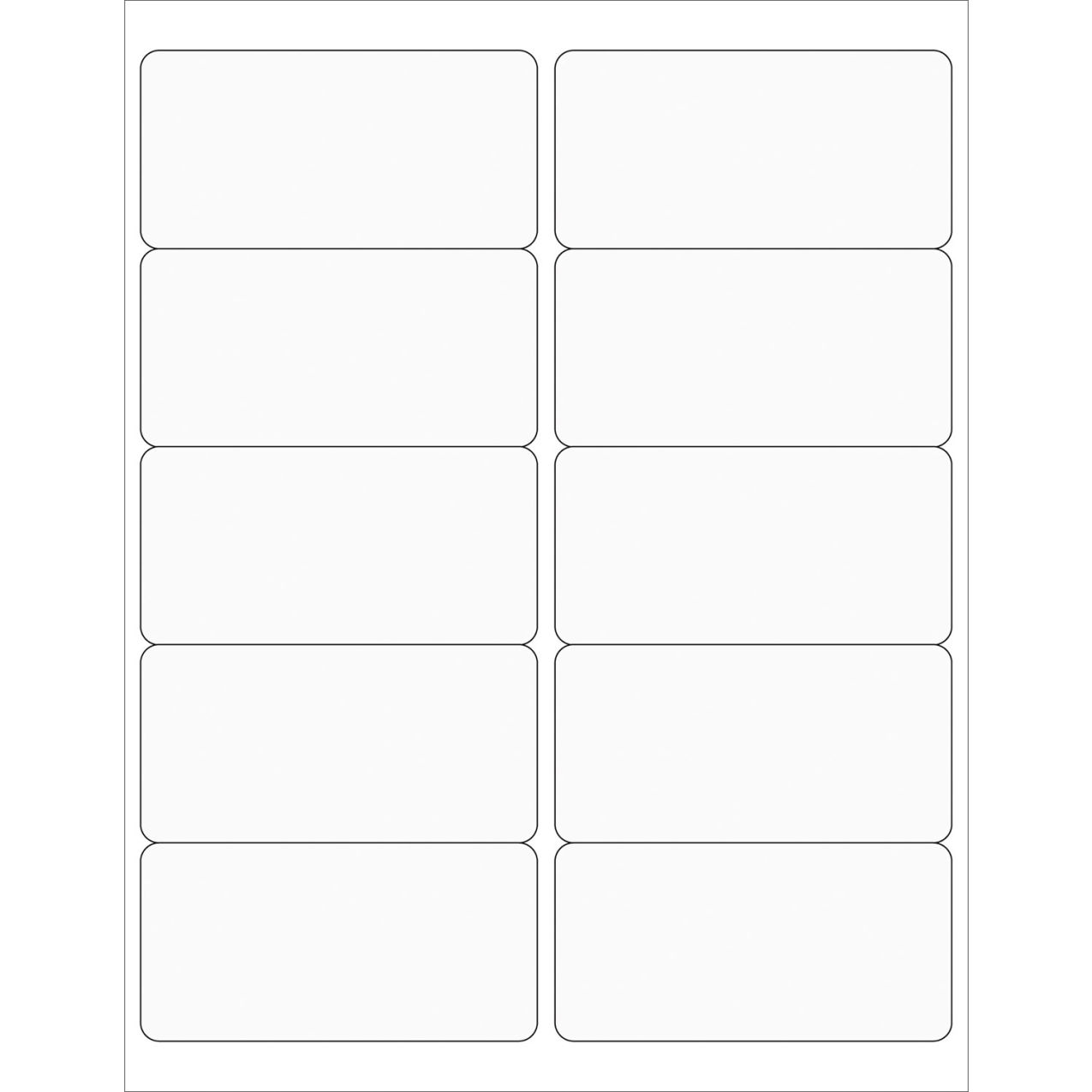 Rectangle Laser Labels, 2"L x 4"W, Clear, 10 Labels/Sheet