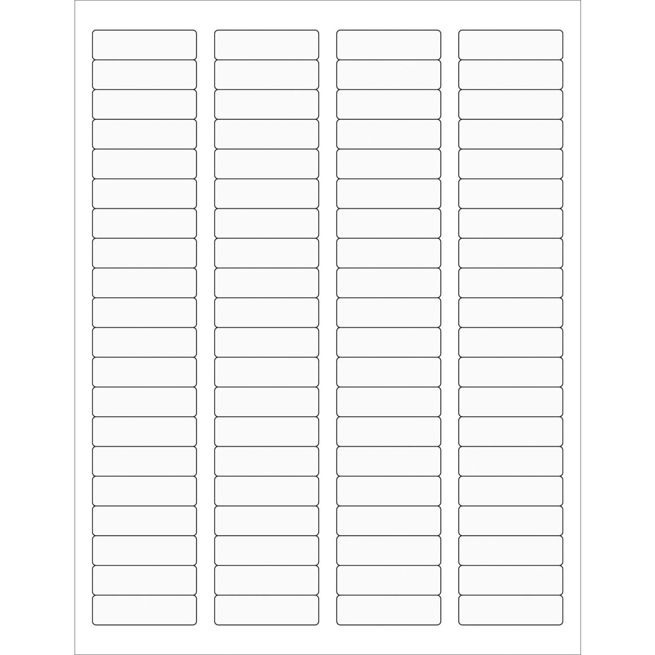 Rectangle Laser Labels, 1/2"L x 1-3/4"W, Clear, 80 Labels/Sheet