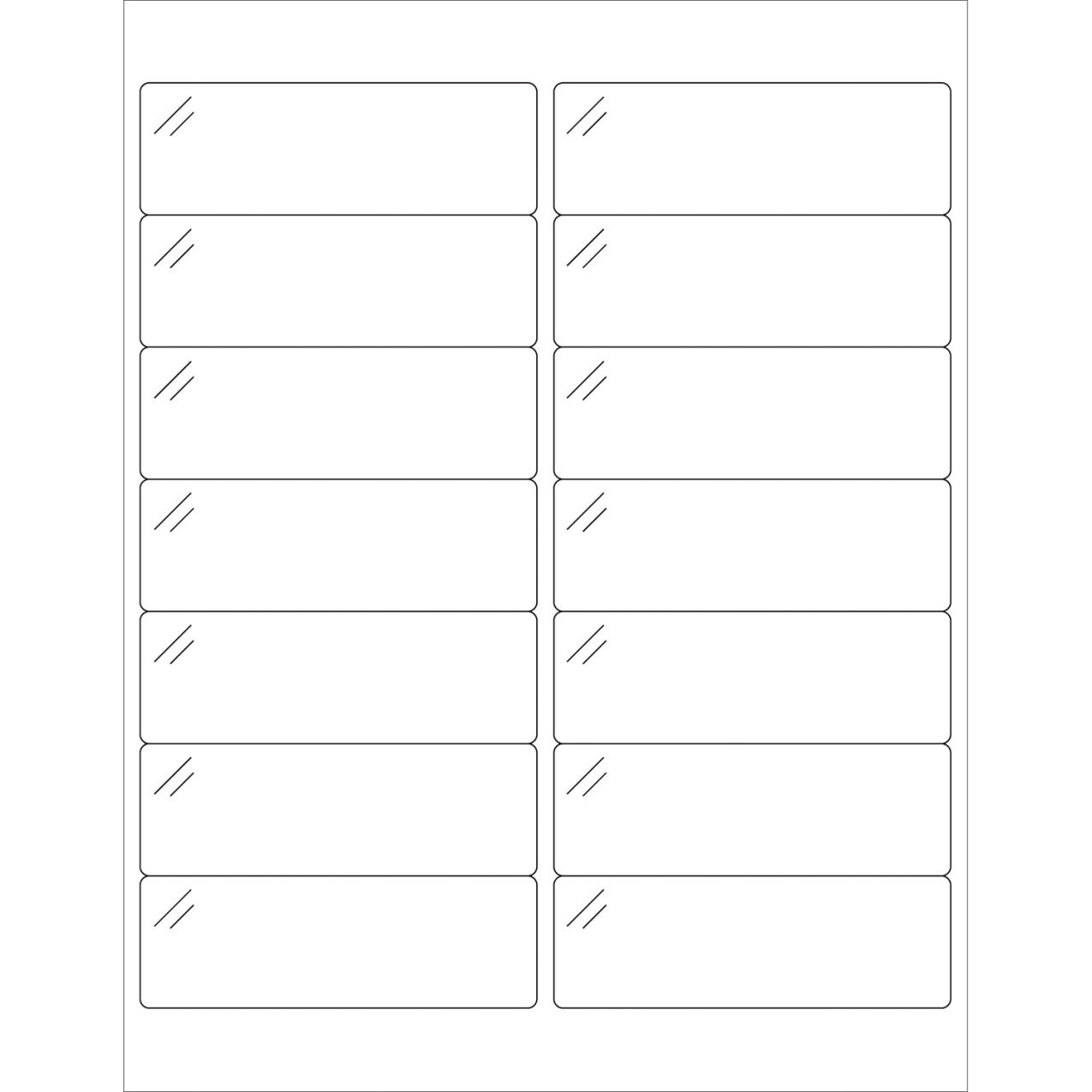 Rectangle Laser Labels, 1-1/3"L x 4"W, Crystal Clear, 14 Labels/Sheet