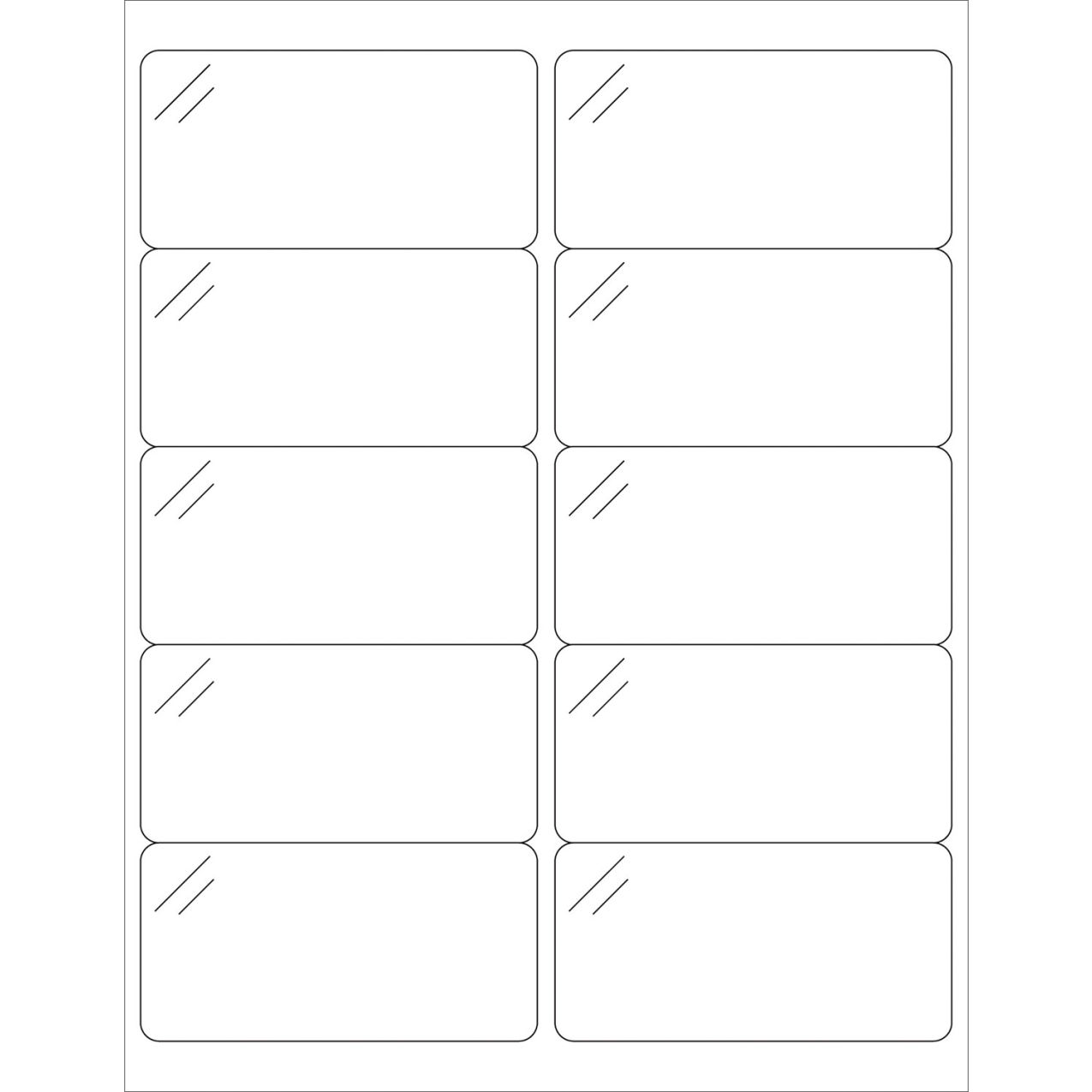 Rectangle Laser Labels, 2"L x 4"W, Crystal Clear, 10 Labels/Sheet