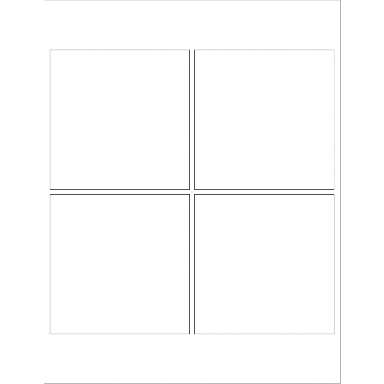 Weather-Resistant Laser Labels, 4"L x 4"W, White, 4 Labels/Sheet