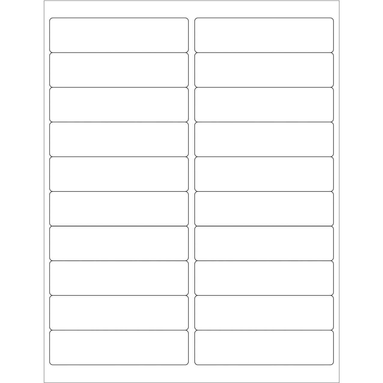 Weather-Resistant Laser Labels, 1"L x 4"W, White, 10 Labels/Sheet