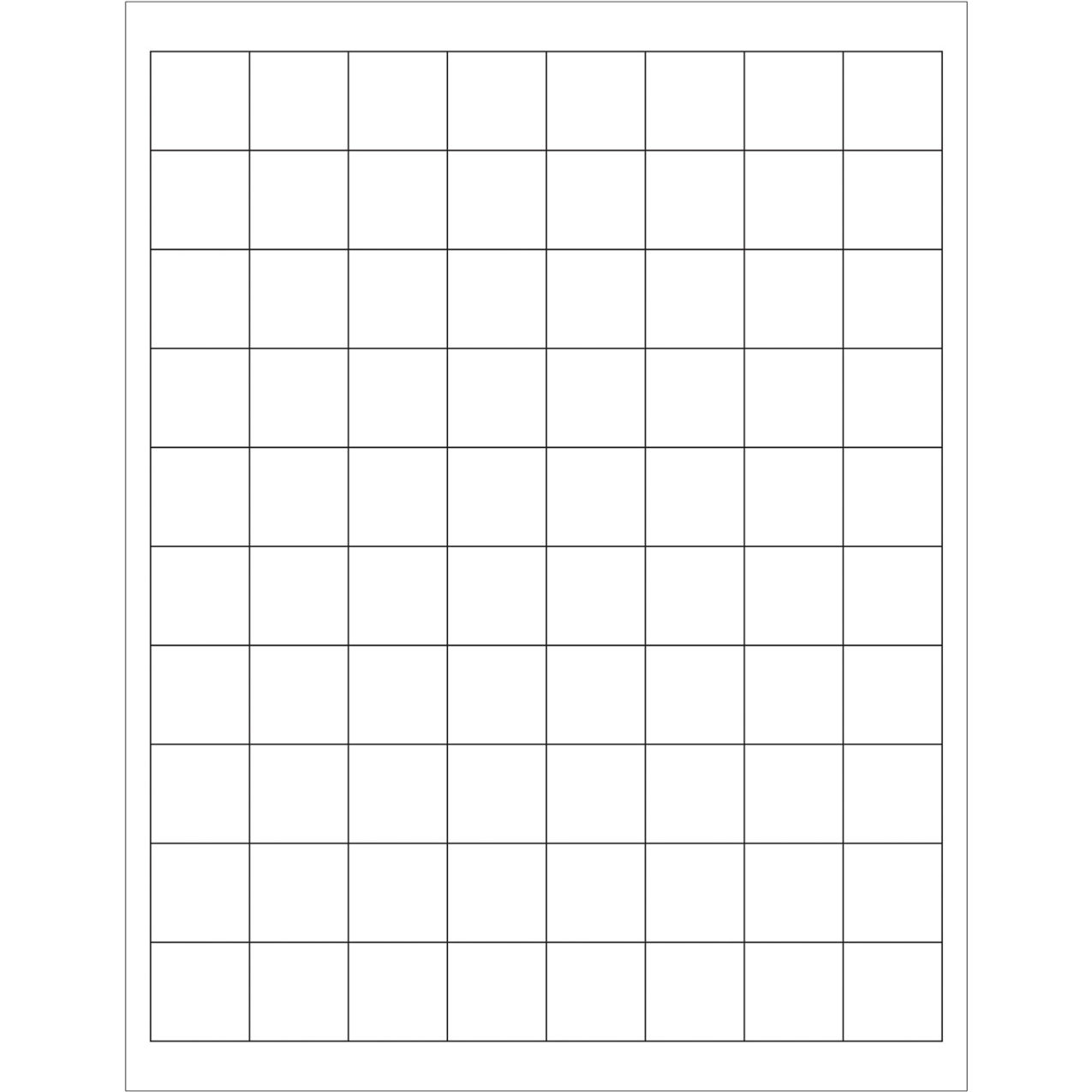 Weather-Resistant Laser Labels, 1"L x 1"W, White, 80 Labels/Sheet