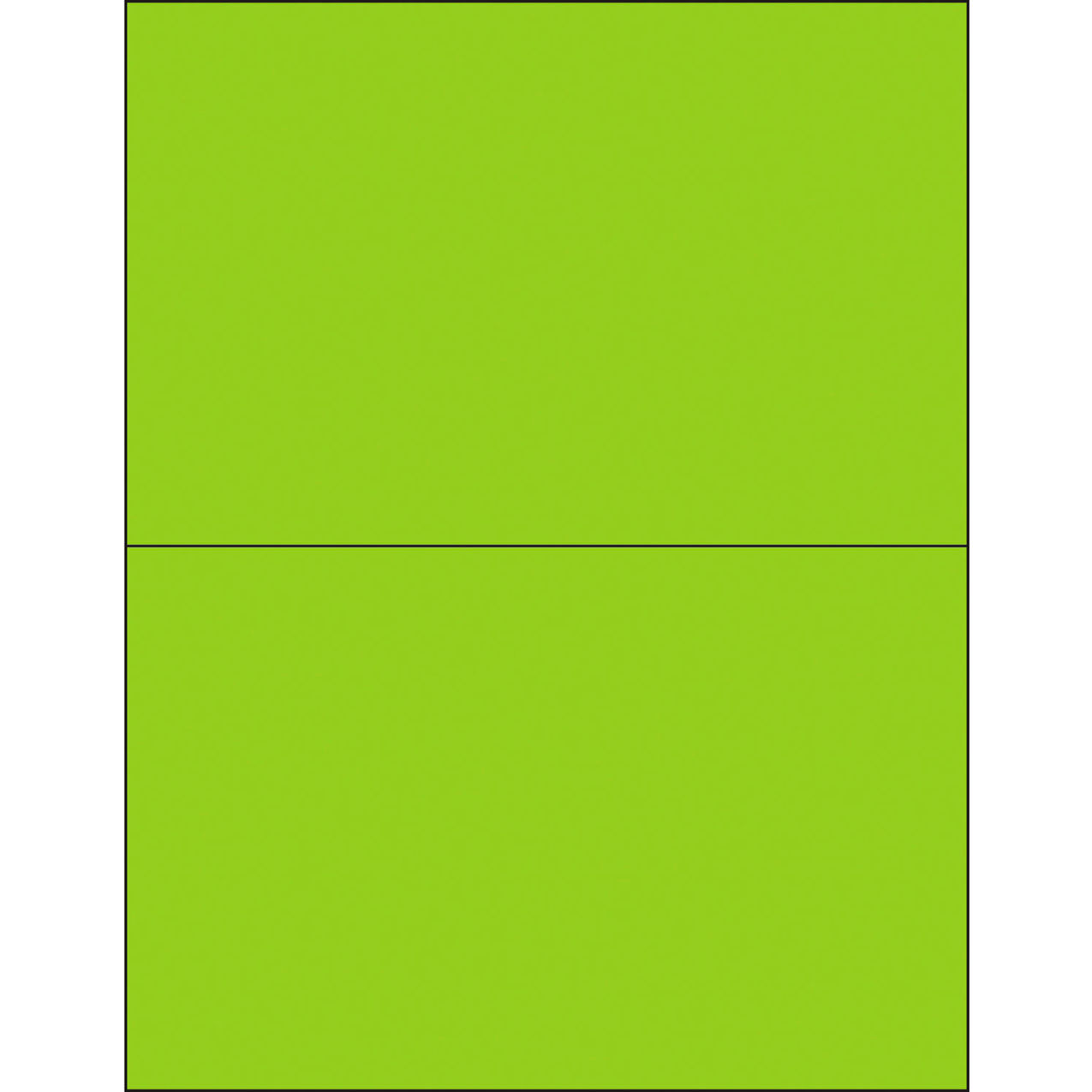 Removable Rectangle Laser Labels, 5-1/2"L x 8-1/2"W, Fluorescent Green, 2 Labels/Sheet