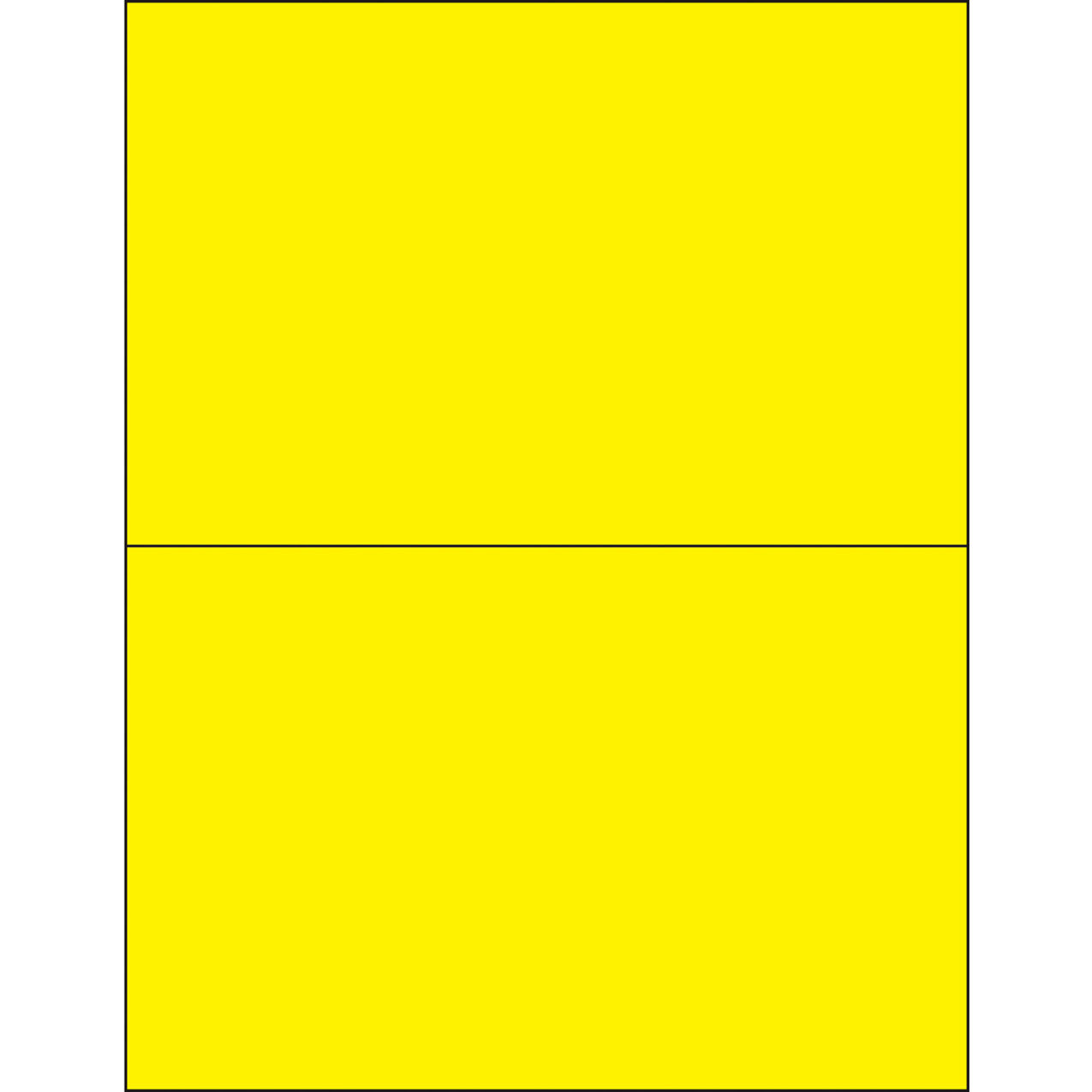 Removable Rectangle Laser Labels, 5-1/2"L x 8-1/2"W, Fluorescent Yellow, 2 Labels/Sheet