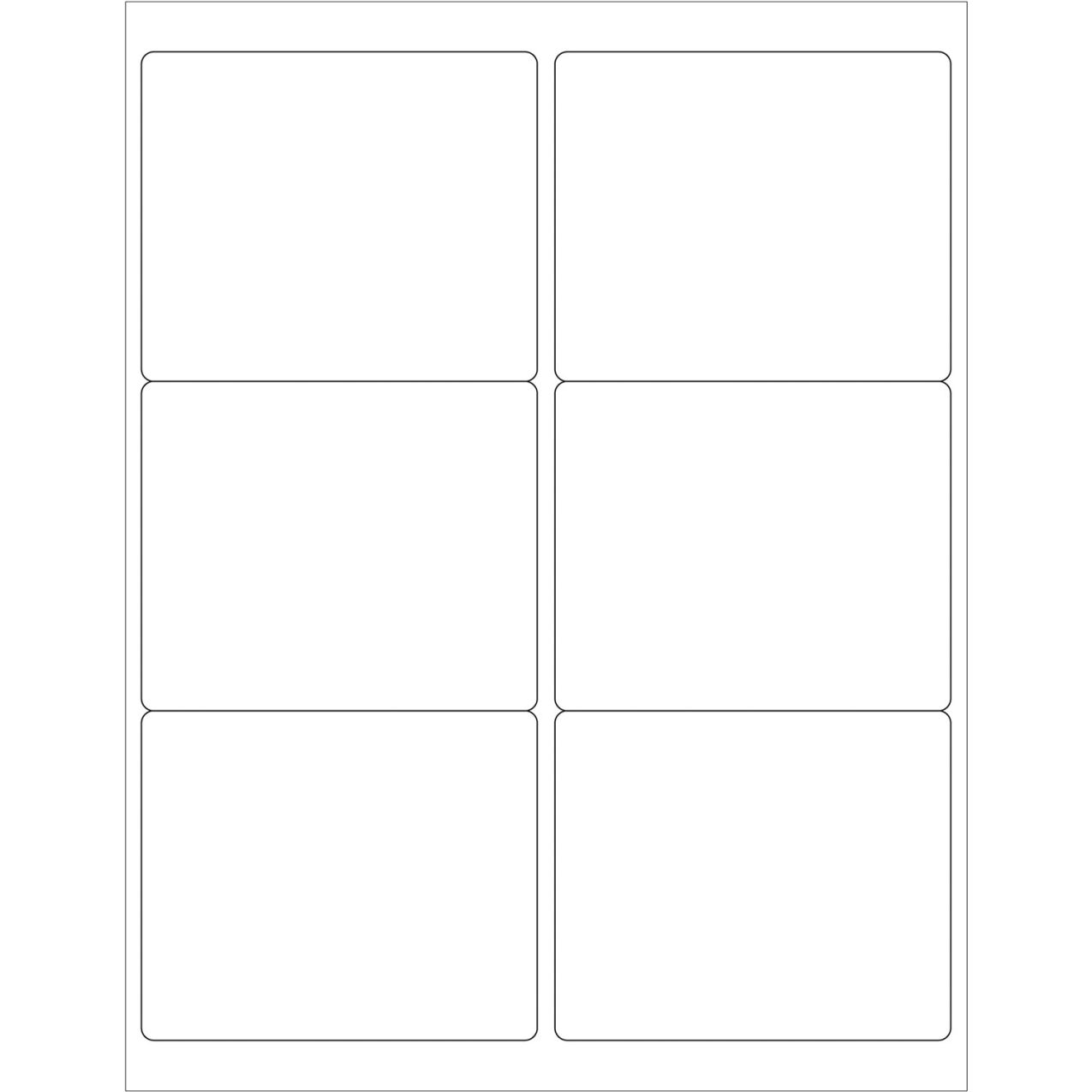 Weather-Resistant Laser Labels, 3-1/3"L x 4"W, White, 6 Labels/Sheet