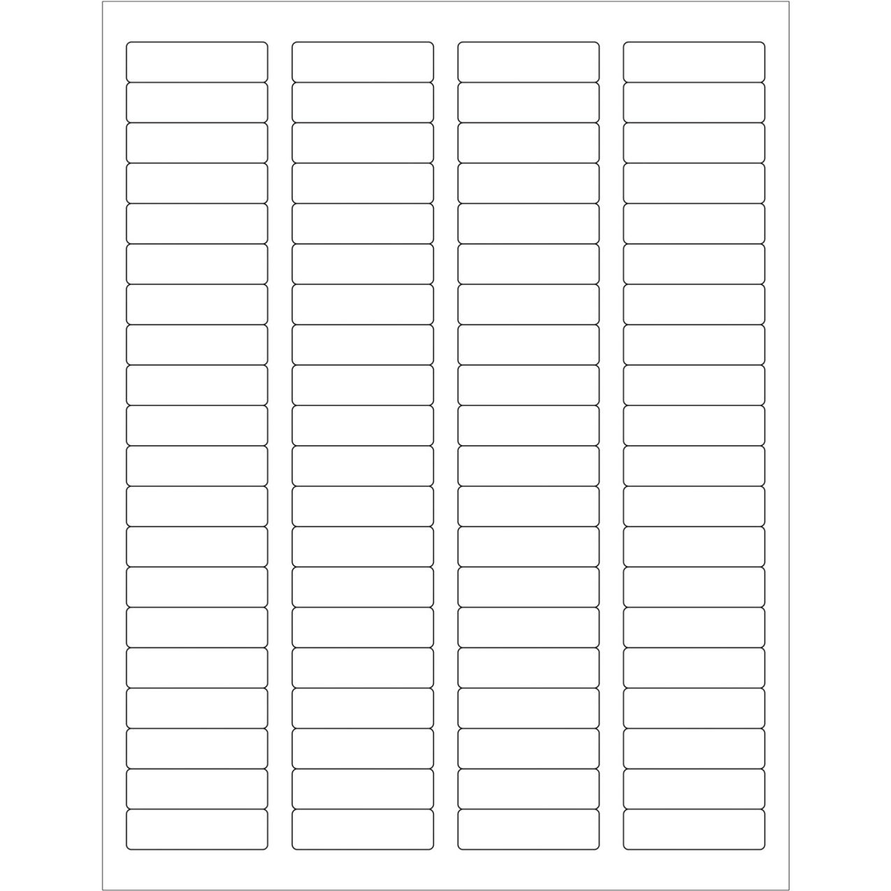Weather-Resistant Laser Labels, 1/2"L x 1-3/4"W, White, 80 Labels/Sheet