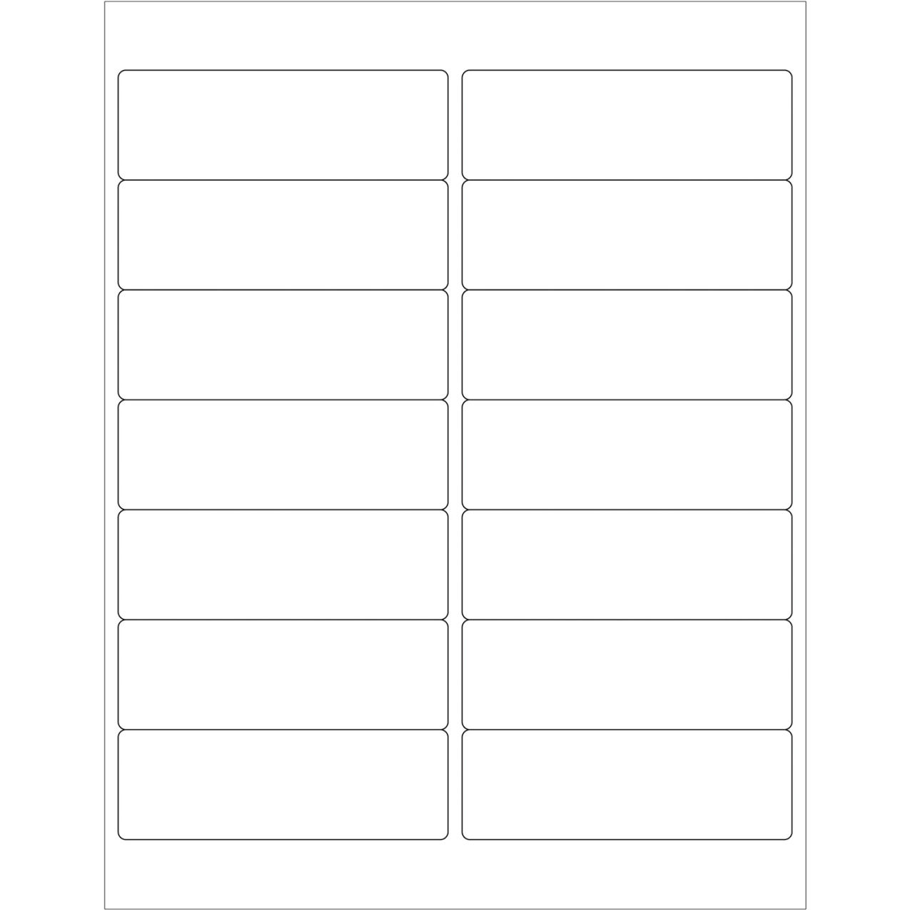 Rectangle Laser Labels, Master Case, 1-1/3"L x 4"W, White, 14 Labels/Sheet